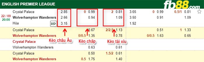 fb88-kèo chấp Crystal Palace vs Wolves