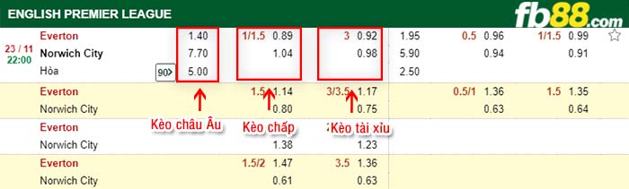 fb88-kèo chấp Everton vs Norwich City
