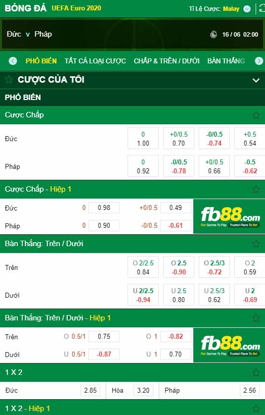 fb88-chi tiết kèo trận đấu Duc vs Phap