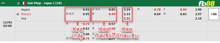 Fb88 bảng kèo trận đấu Angers vs Monaco