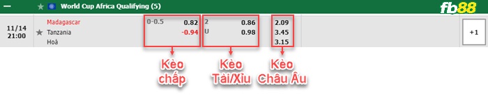 Fb88 bảng kèo trận đấu Madagascar vs Tanzania