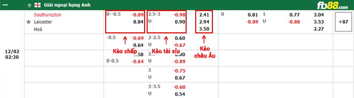 fb88-bảng kèo trận đấu Southampton vs Leicester