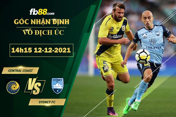 Fb88 soi kèo trận đấu Central Coast vs Sydney FC