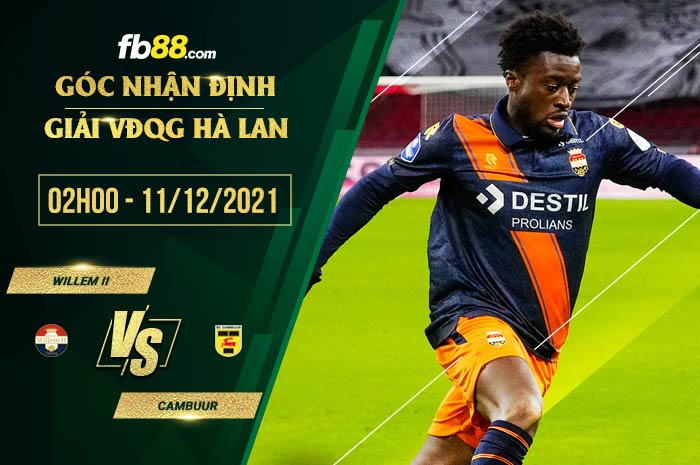 fb88-thông số trận đấu Willem vs Cambuur