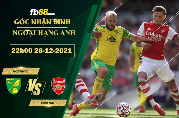 Fb88 soi kèo trận đấu Norwich vs Arsenal