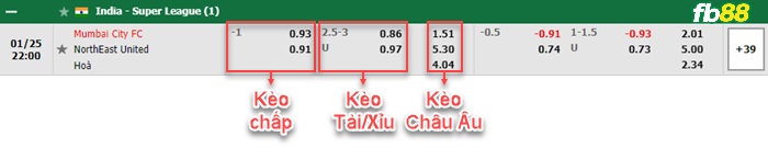 Fb88 bảng kèo trận đấu Mumbai City vs Northeast United