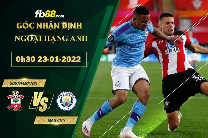 Fb88 soi kèo trận đấu Southampton vs Man City