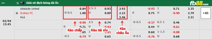 fb88-bảng kèo trận đấu Adelaide Utd vs Sydney FC