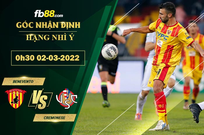 Fb88 soi kèo trận đấu Benevento vs Cremonese