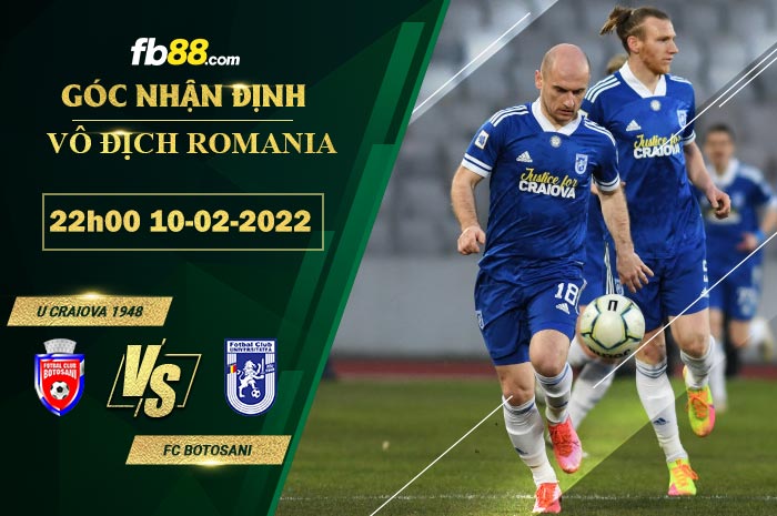 Fb88 soi kèo trận đấu U Craiova 1948 vs FC Botosani