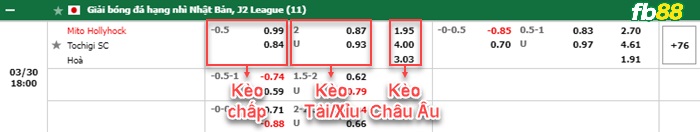 Fb88 bảng kèo trận đấu Mito Hollyhock vs Tochigi