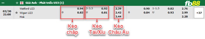 Fb88 bảng kèo trận đấu Watford U23 vs Wigan U23
