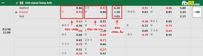 fb88-bảng kèo trận đấu Watford vs Arsenal