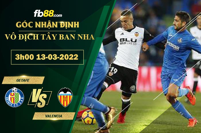 Fb88 soi kèo trận đấu Getafe vs Valencia