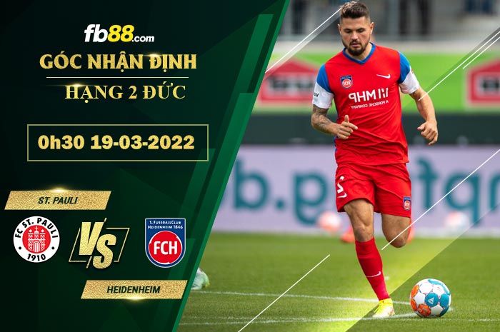 Fb88 soi kèo trận đấu St. Pauli vs Heidenheim