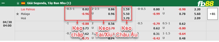 Fb88 bảng kèo trận đấu Las Palmas vs Malaga