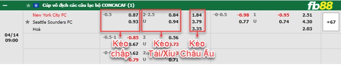 Fb88 bảng kèo trận đấu New York City vs Seattle Sounders