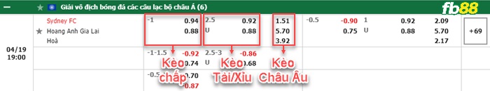 Soi kèo Chấp Sydney FC vs HAGL