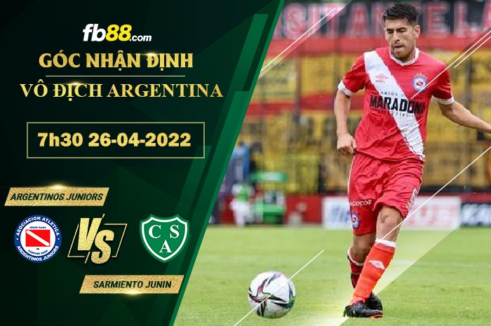 Soi kèo Argentinos Juniors vs Sarmiento Junin 7h30 ngày 26/4/2022