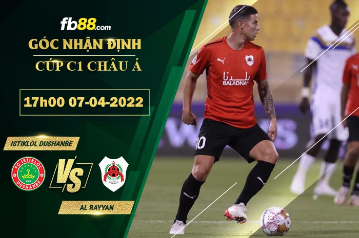 Fb88 soi kèo trận đấu Istiklol Dushanbe vs Al Rayyan