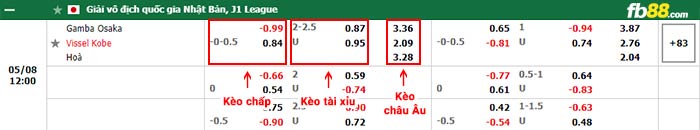 fb88-bảng kèo trận đấu Gamba Osaka vs Vissel Kobe