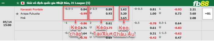 Fb88 bảng kèo trận đấu Kawasaki Frontale vs Avispa Fukuoka