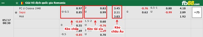 fb88-bảng kèo trận đấu U. Craiova 1948 vs Sepsi OSK