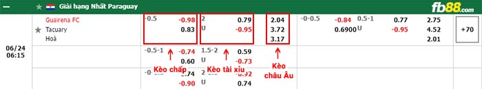 fb88-bảng kèo trận đấu Guairena vs Tacuary