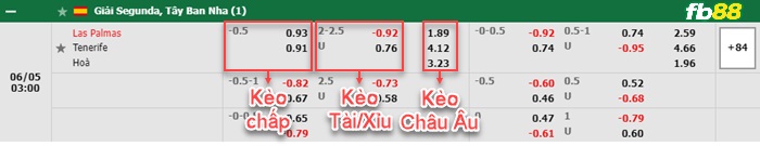 Fb88 bảng kèo trận đấu Las Palmas vs Tenerife