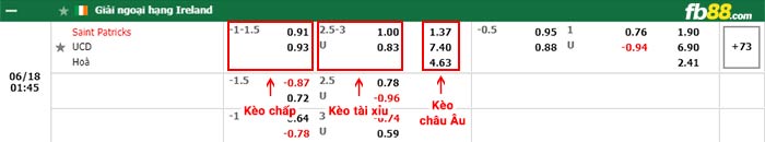 fb88-bảng kèo trận đấu St. Patrick's vs UC Dublin