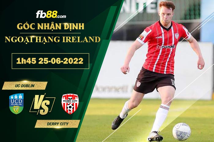 Soi kèo UC Dublin vs Derry City 1h45 ngày 25/6/2022