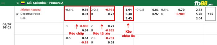 fb88-bảng kèo trận đấu Atletico Nacional vs Deportivo Pasto