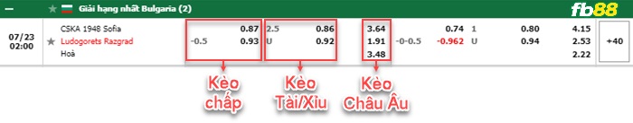 Fb88 bảng kèo trận đấu CSKA 1948 Sofia vs Ludogorets