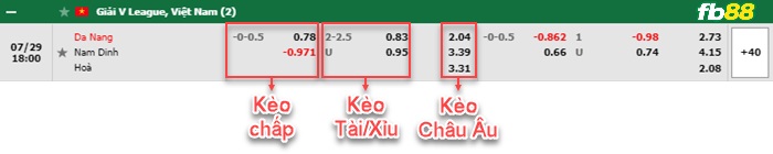 Fb88 bảng kèo trận đấu Đà Nẵng vs Nam Định