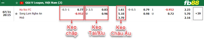 Fb88 bảng kèo trận đấu Hà Nội vs SLNA