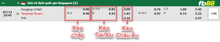 Fb88 bảng kèo trận đấu Hougang vs Tampines Rovers