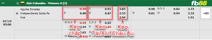 Fb88 bảng kèo trận đấu Rionegro Aguilas vs Ind. Santa Fe