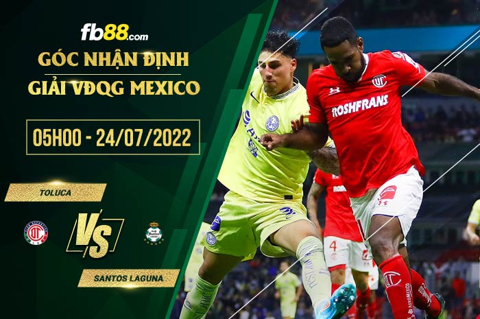 Soi kèo Toluca vs Santos Laguna 5h00 ngày 24/7/2022