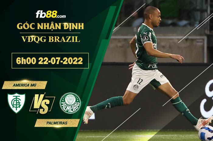 Soi kèo America MG vs Palmeiras 6h00 ngày 22/7/2022