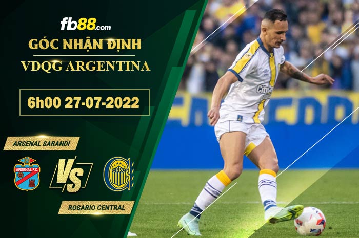 Soi kèo Arsenal Sarandi vs Rosario Central 6h00 ngày 27/7/2022