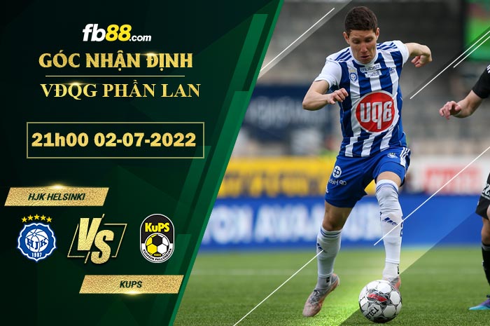 Soi kèo HJK Helsinki vs KuPS 21h00 ngày 2/7/2022