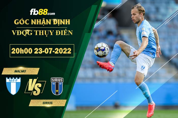 Soi kèo Malmo vs Sirius 20h00 ngày 23/7/2022