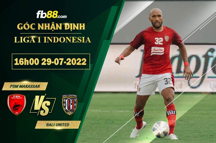 Fb88 soi kèo trận đấu PSM Makassar vs Bali United