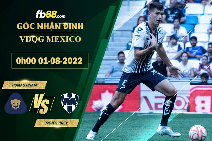 Fb88 soi kèo trận đấu Pumas UNAM vs Monterrey