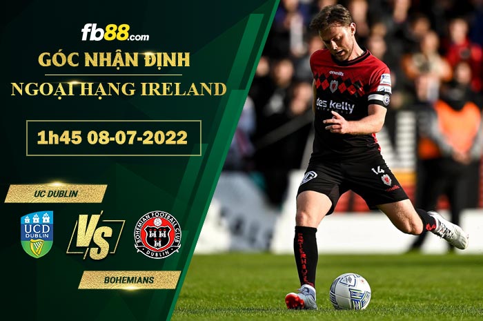 Soi kèo UC Dublin vs Bohemians 1h45 ngày 8/7/2022