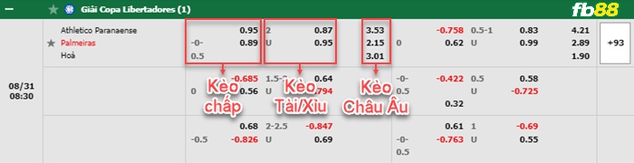 Fb88 bảng kèo trận đấu Atletico Paranaense vs Palmeiras