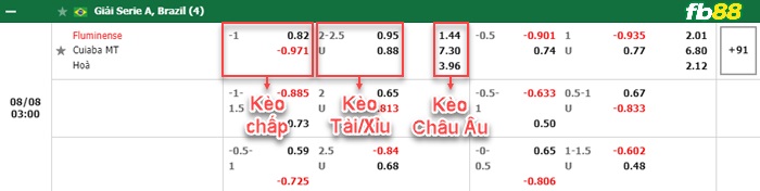 Fb88 bảng kèo trận đấu Fluminense vs Cuiaba