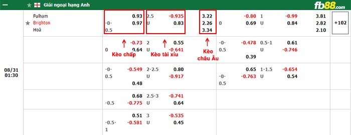 fb88-bảng kèo trận đấu Fulham vs Brighton
