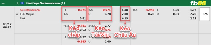 Fb88 bảng kèo trận đấu Internacional vs Melgar