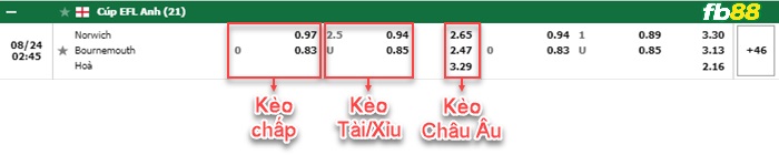 Fb88 bảng kèo trận đấu Norwich vs Bournemouth